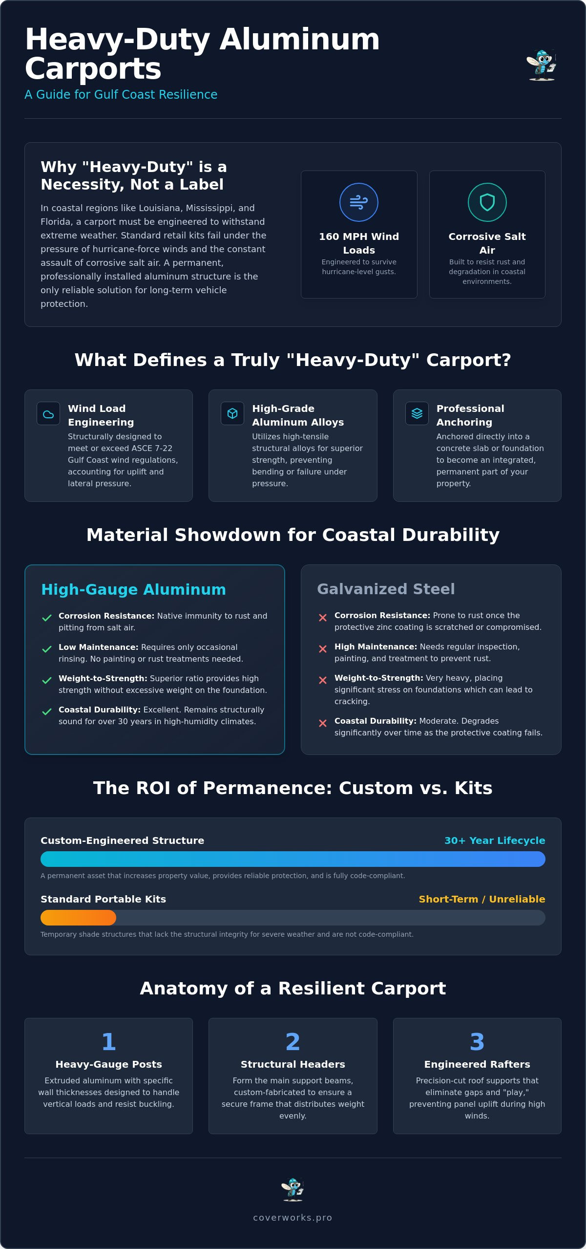 Heavy Duty Aluminum Carports: The 2026 Guide to Gulf Coast Vehicle Protection